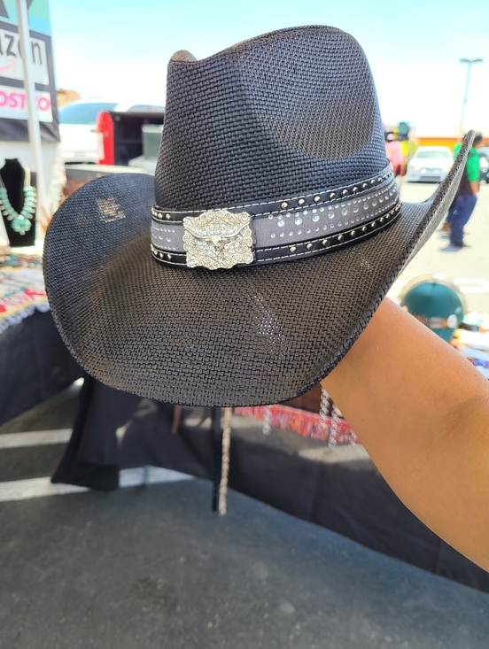 Accessories - Cowboy Hat with Silver Rhinestone Buckle